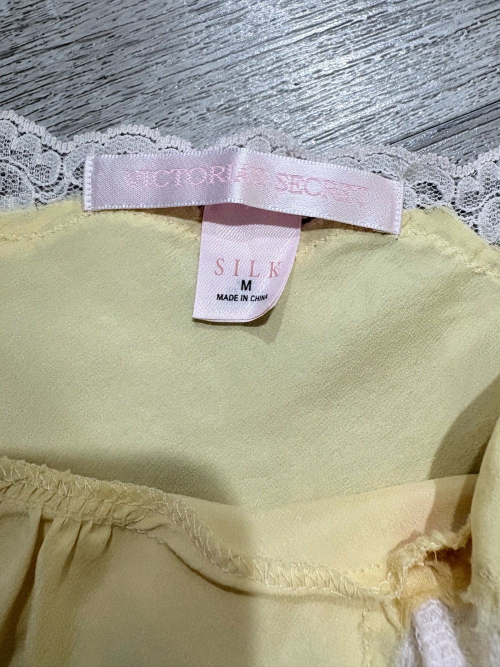Y2k butter yellow Silk Victorias Secret Chemise Cami - Picture 6 of 7